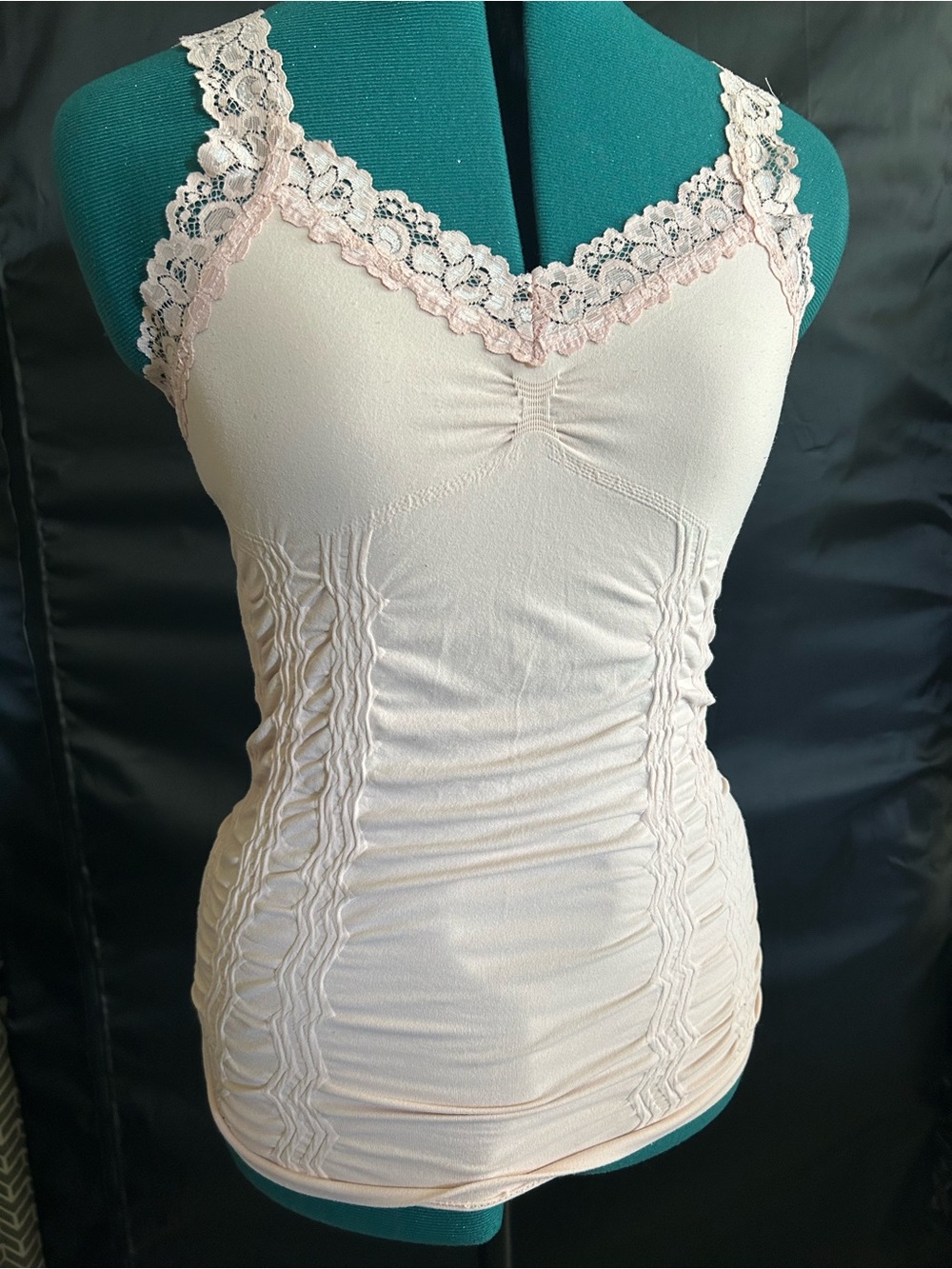 M. Rena Pale Pink Lace-Trim Shaping Camisole